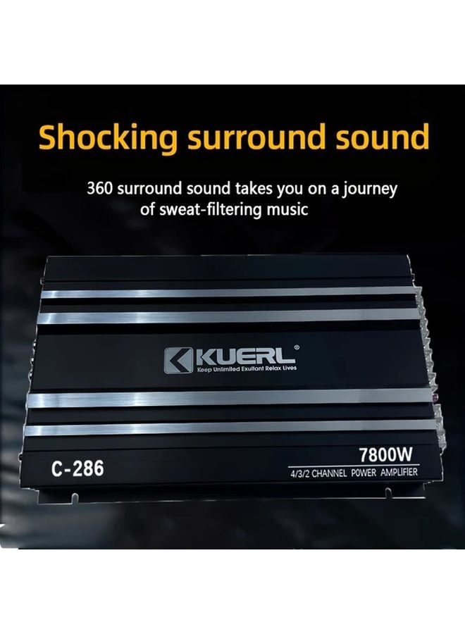 C 286 7800W مكبر صوت سيارة 4 قنوات لمكبرات الصوت وسماعة الصوت المنخفض صوت ستيريو واضح - Image 5